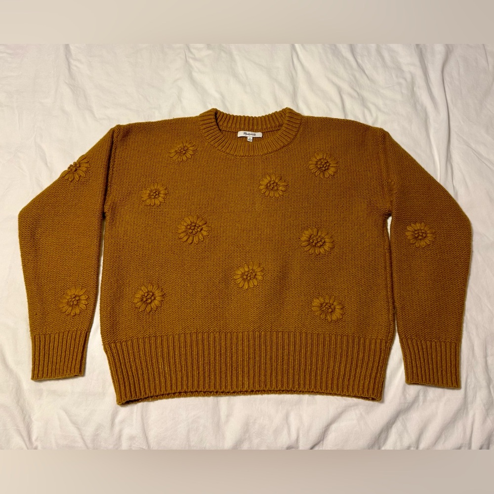 Madewell Flower Embroidered Sweater Sz. M